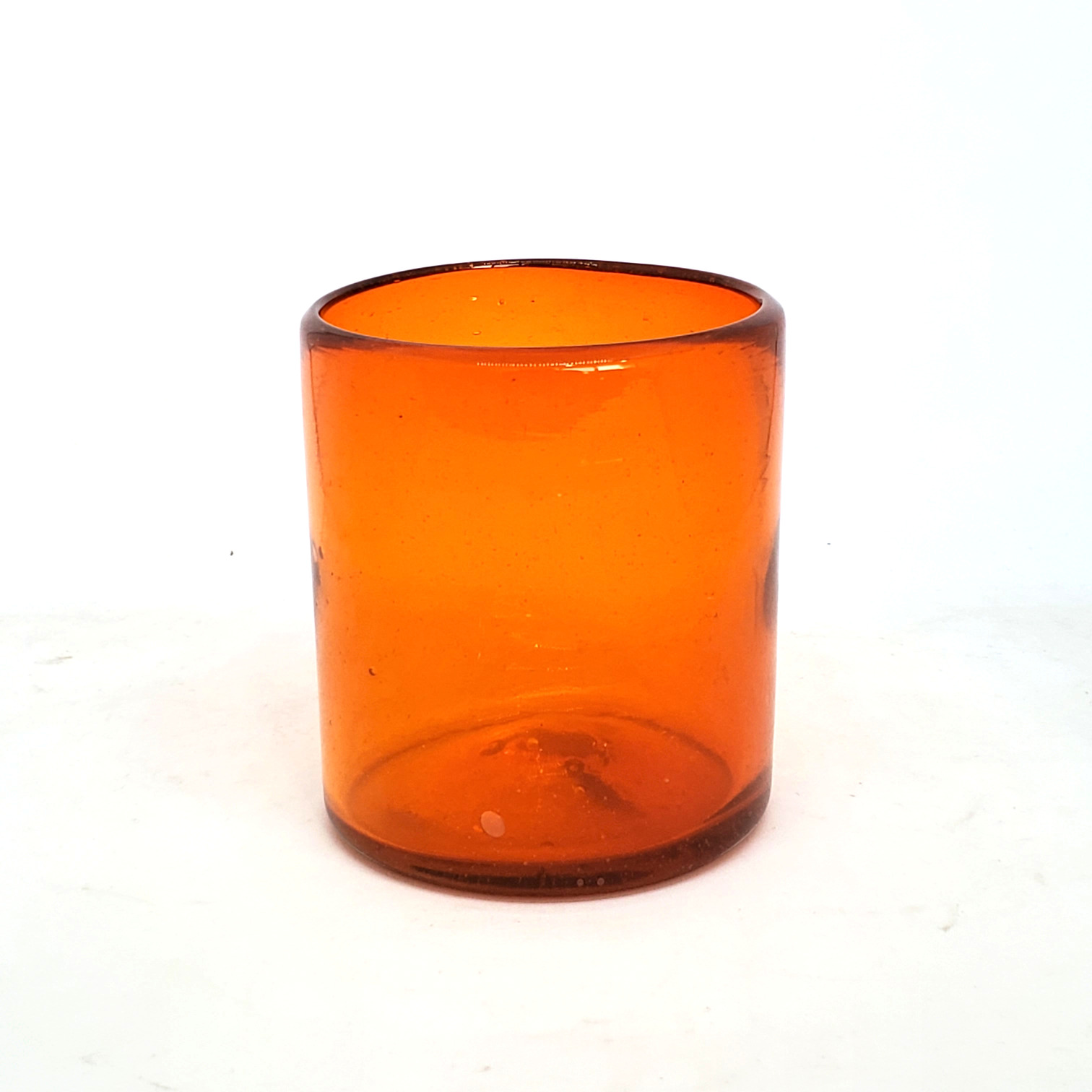 VIDRIO SOPLADO al Mayoreo / s 9 oz color Naranja Sólido (set de 6) / Éstos artesanales vasos le darán un toque colorido a su bebida favorita.